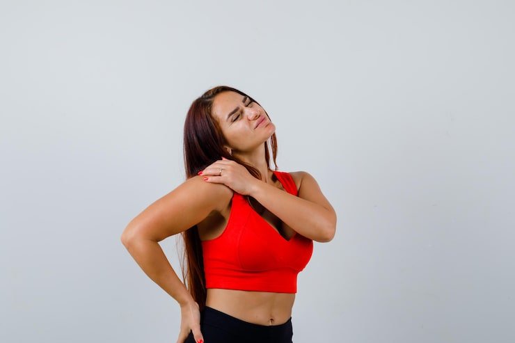 young woman with long hair orange tank top 176474 94922
